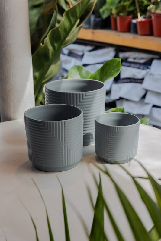 Macetero Azteca Gris