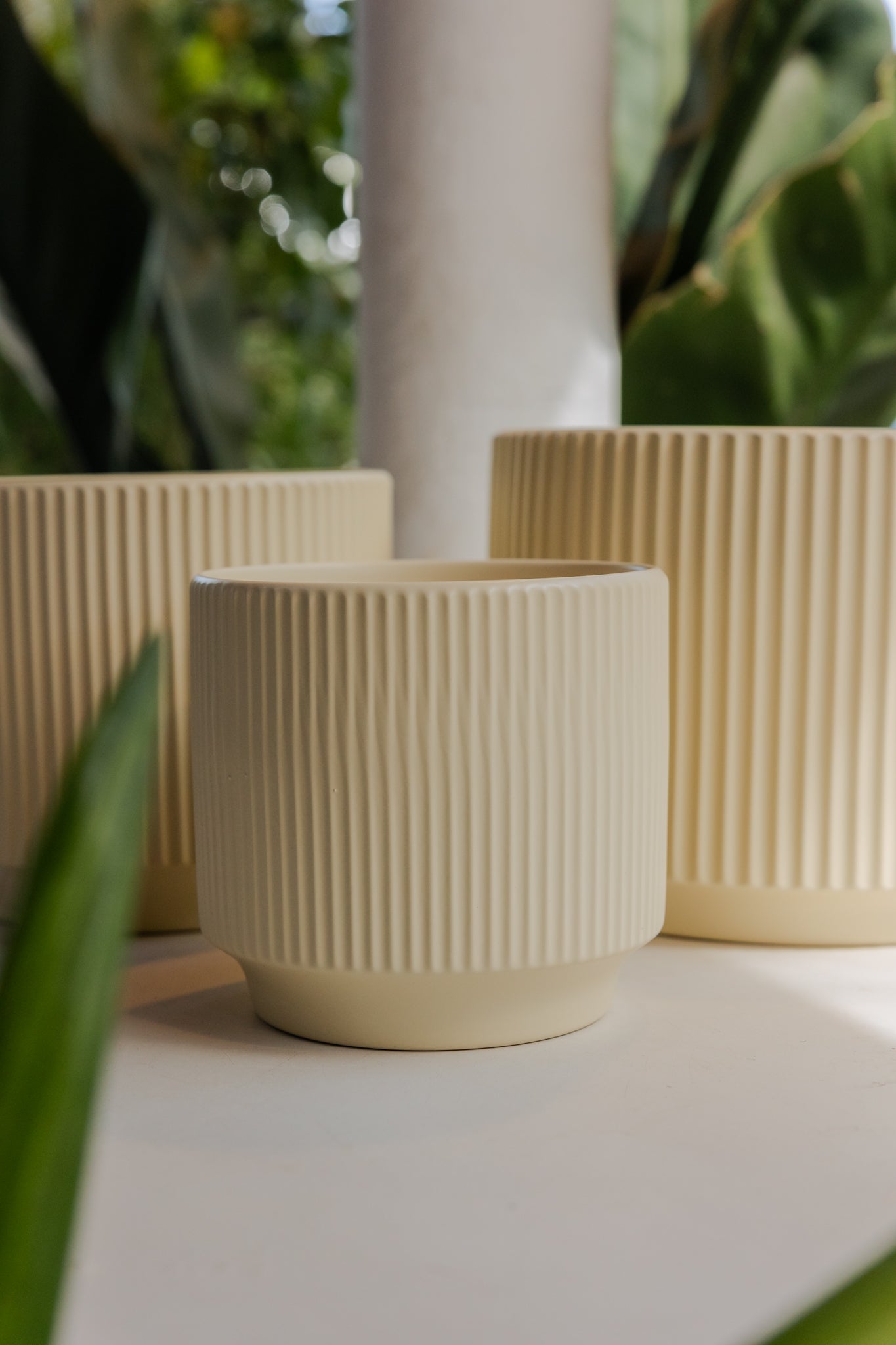 Macetero Industrial Beige