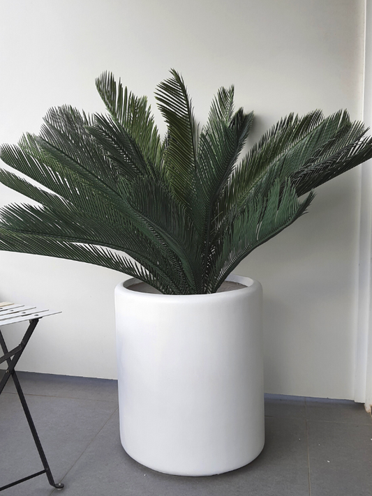 Macetero Lombok Blanca Fibra de Arcilla 37x31cm (TUB)