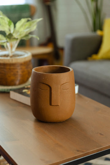 Macetero Cemento Rostro