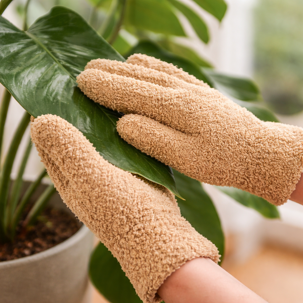 Guantes de Microfibra para Limpiar Hojas de Plantas | Limpieza y Brillo (1 Par)
