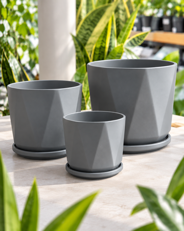 Macetero Gris Mate
